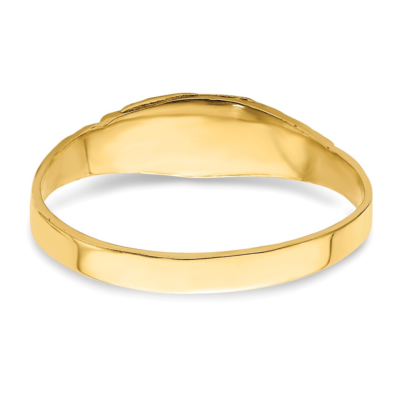 14k Flower Center Engraved Baby Band-4