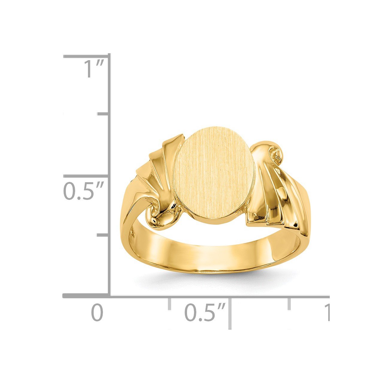 14k 8.5x10.0mm Open Back Signet Ring-4