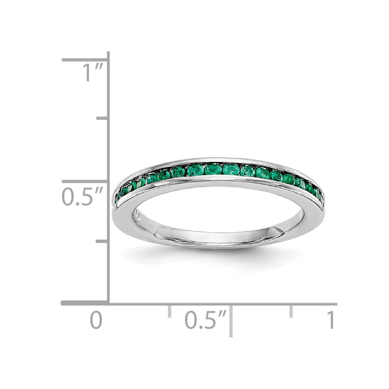 14k White Gold Emerald Band-6