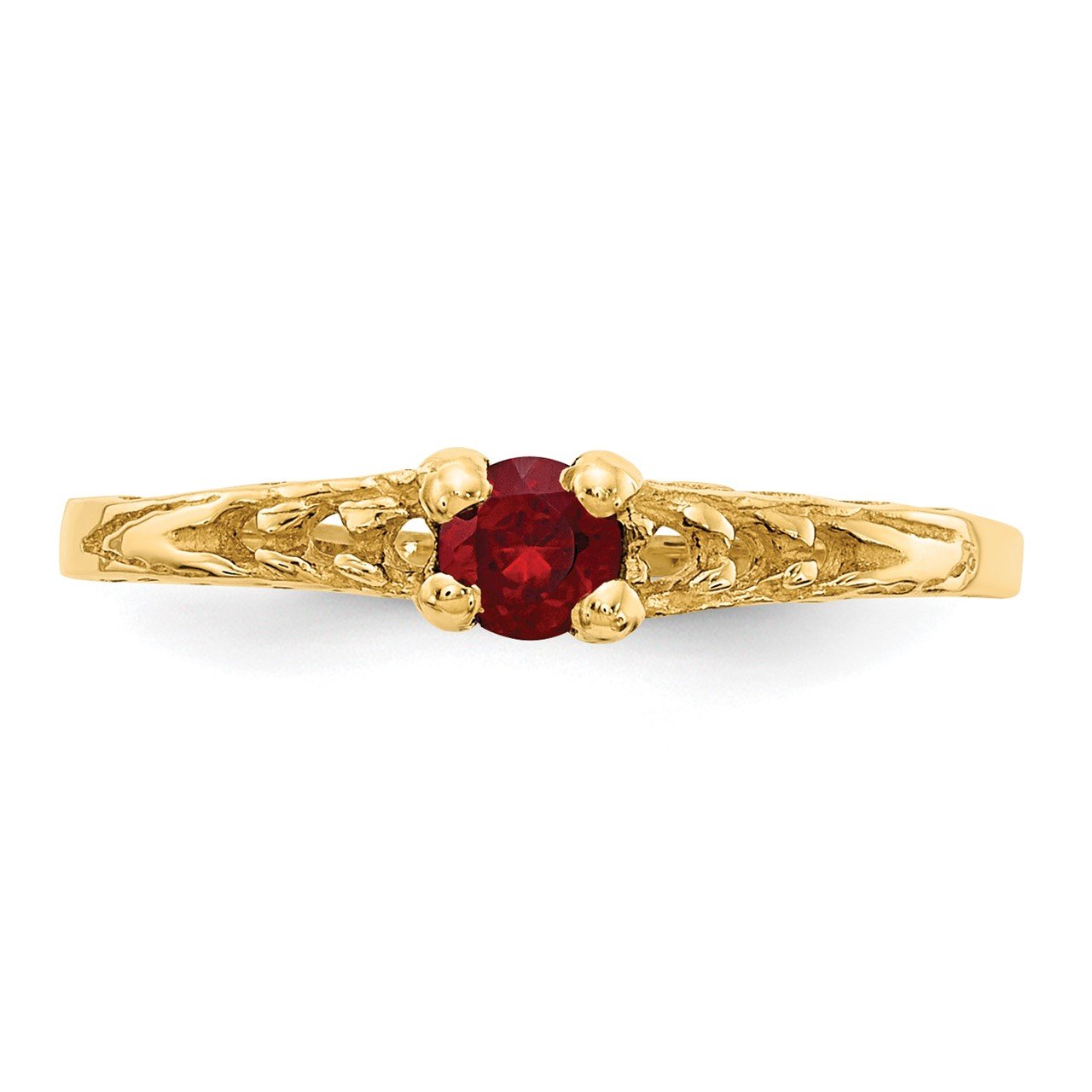 14k Madi K 3mm Garnet Birthstone Baby Ring-4