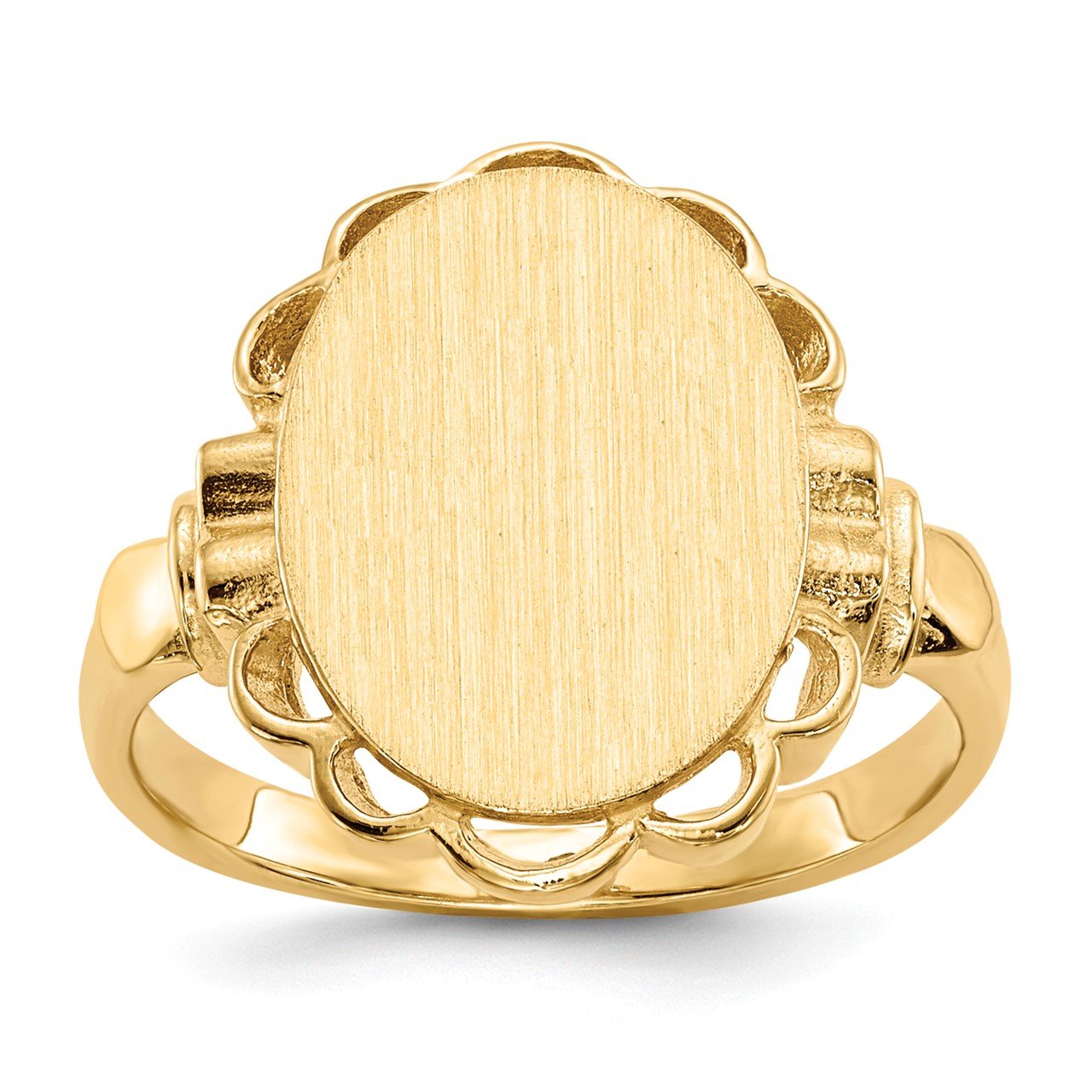 Open Signet Ring 14k 14.0x10.5mm Open Back Signet Ring | The Gold Store