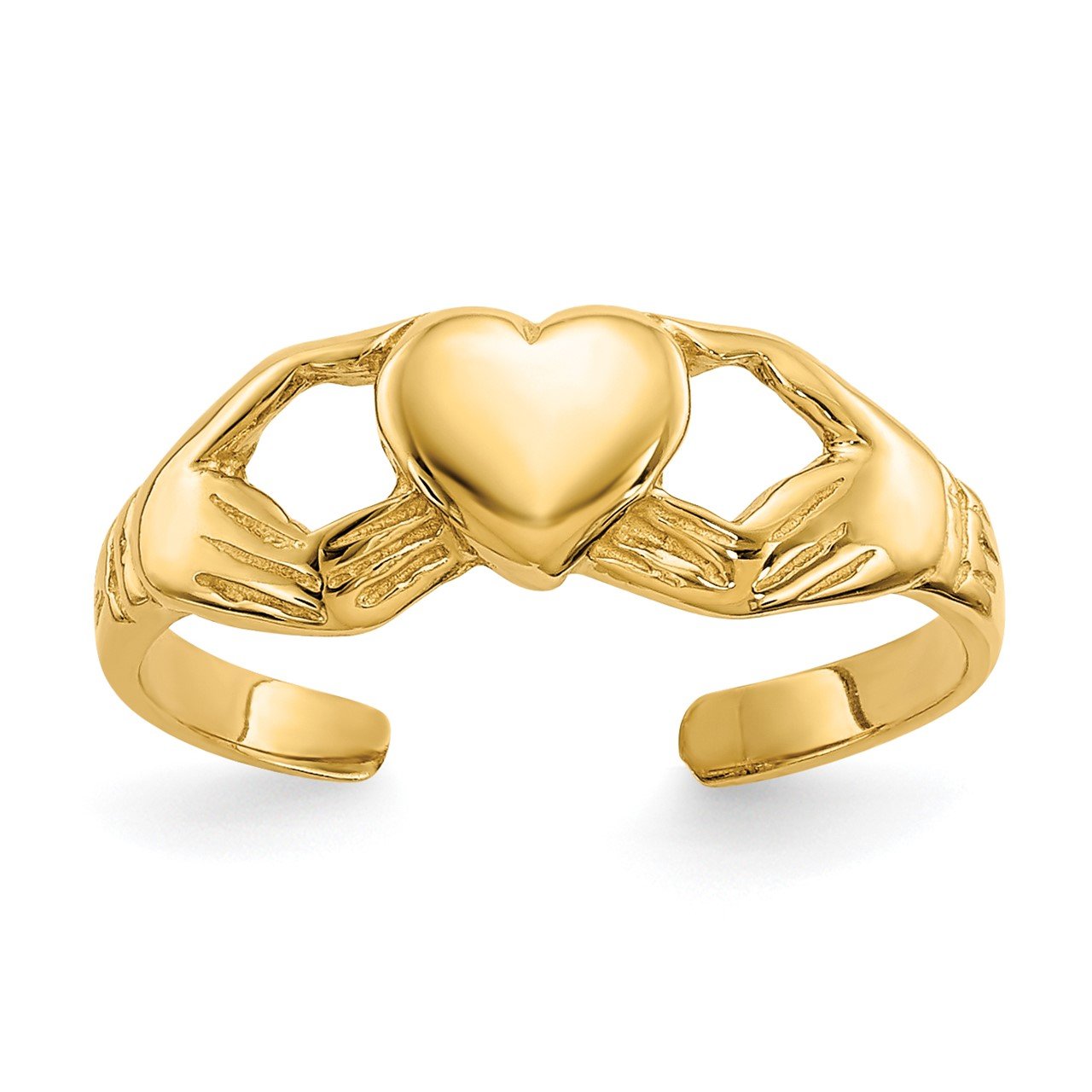 14k Polished Claddagh Toe Ring The Gold Store