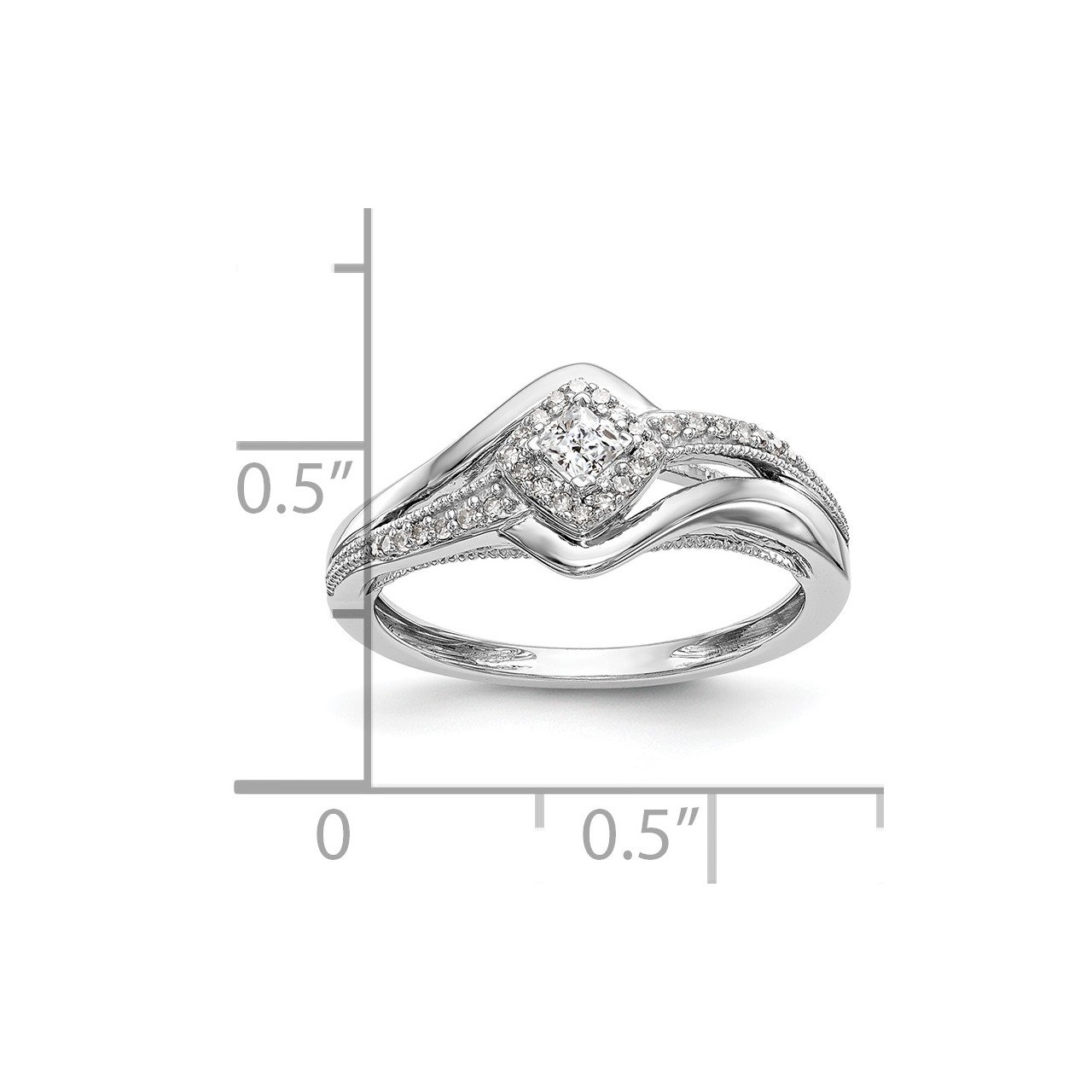 14K White Gold Complete Diamond Promise/Engagement Ring-6