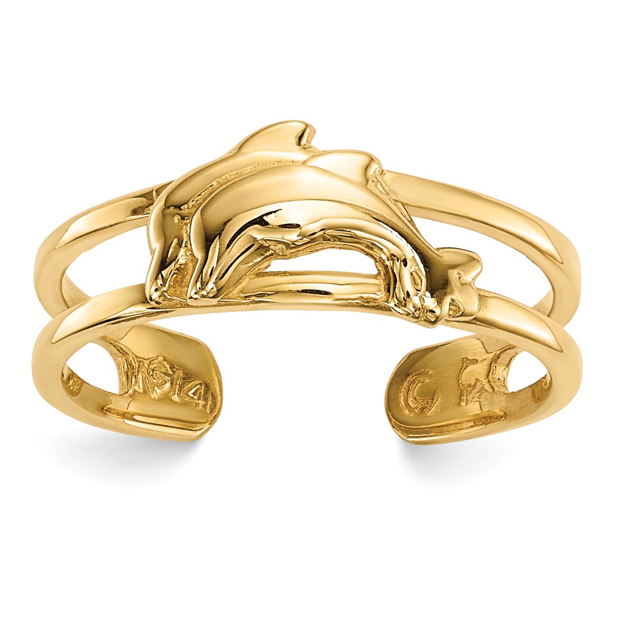 14k Dolphins Toe Ring