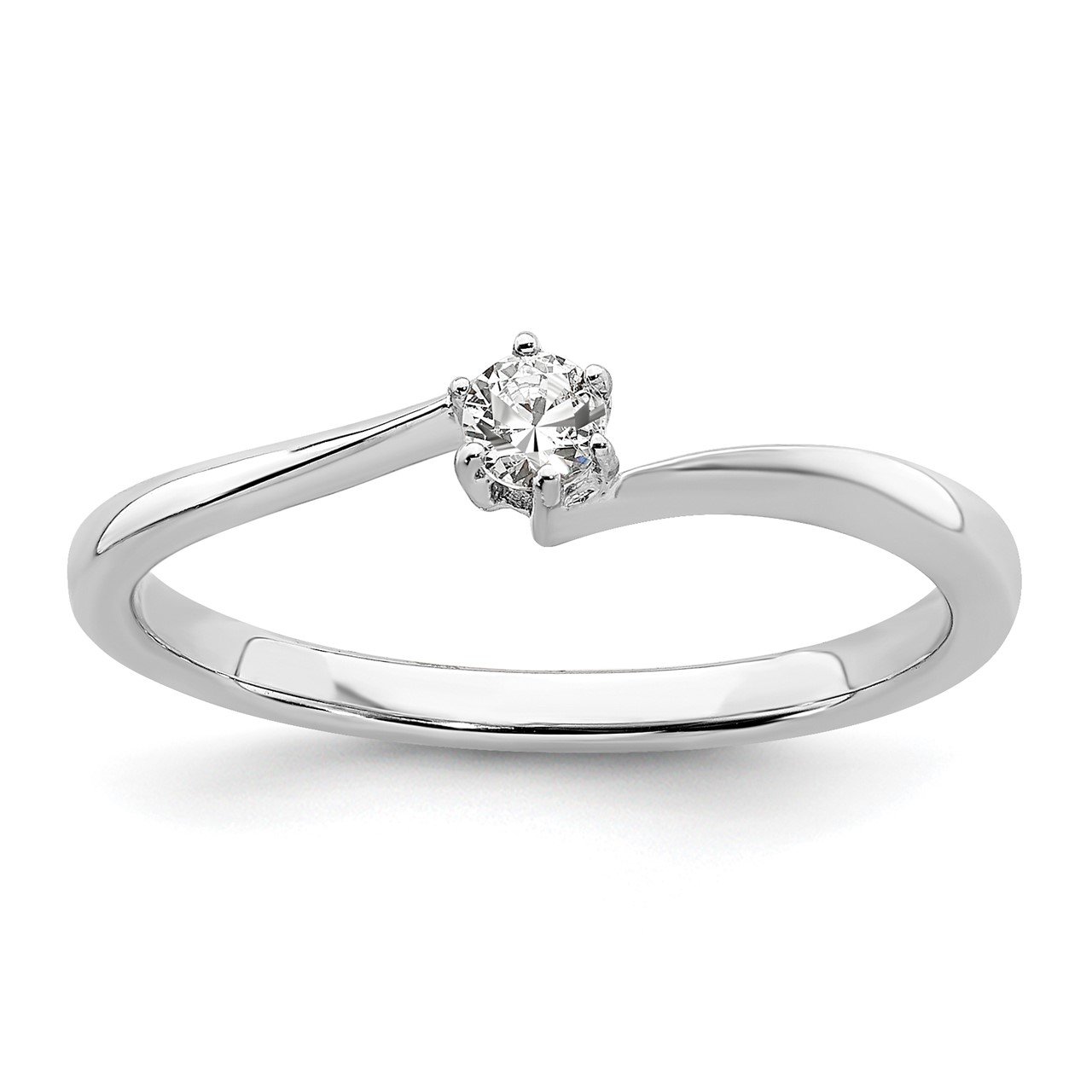 14kw Lab Grown Diamond SI1/SI2, G H I, Off Set Band Promise Ring