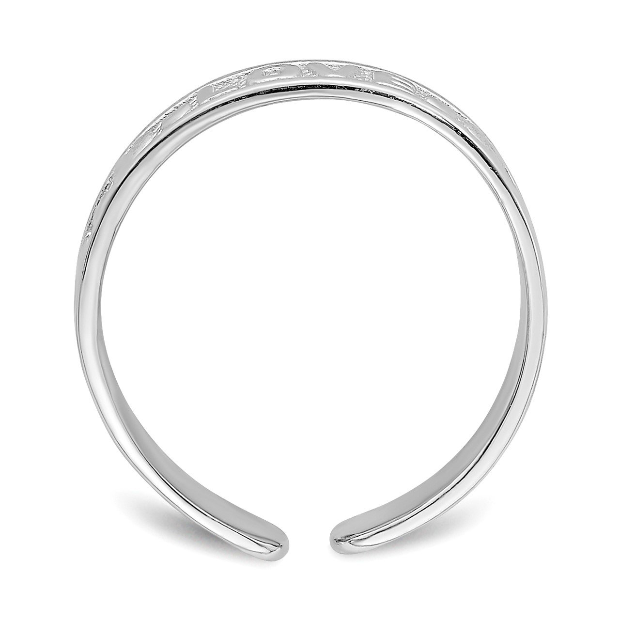14K White Gold Polished LOVE and Hearts Toe Ring-1