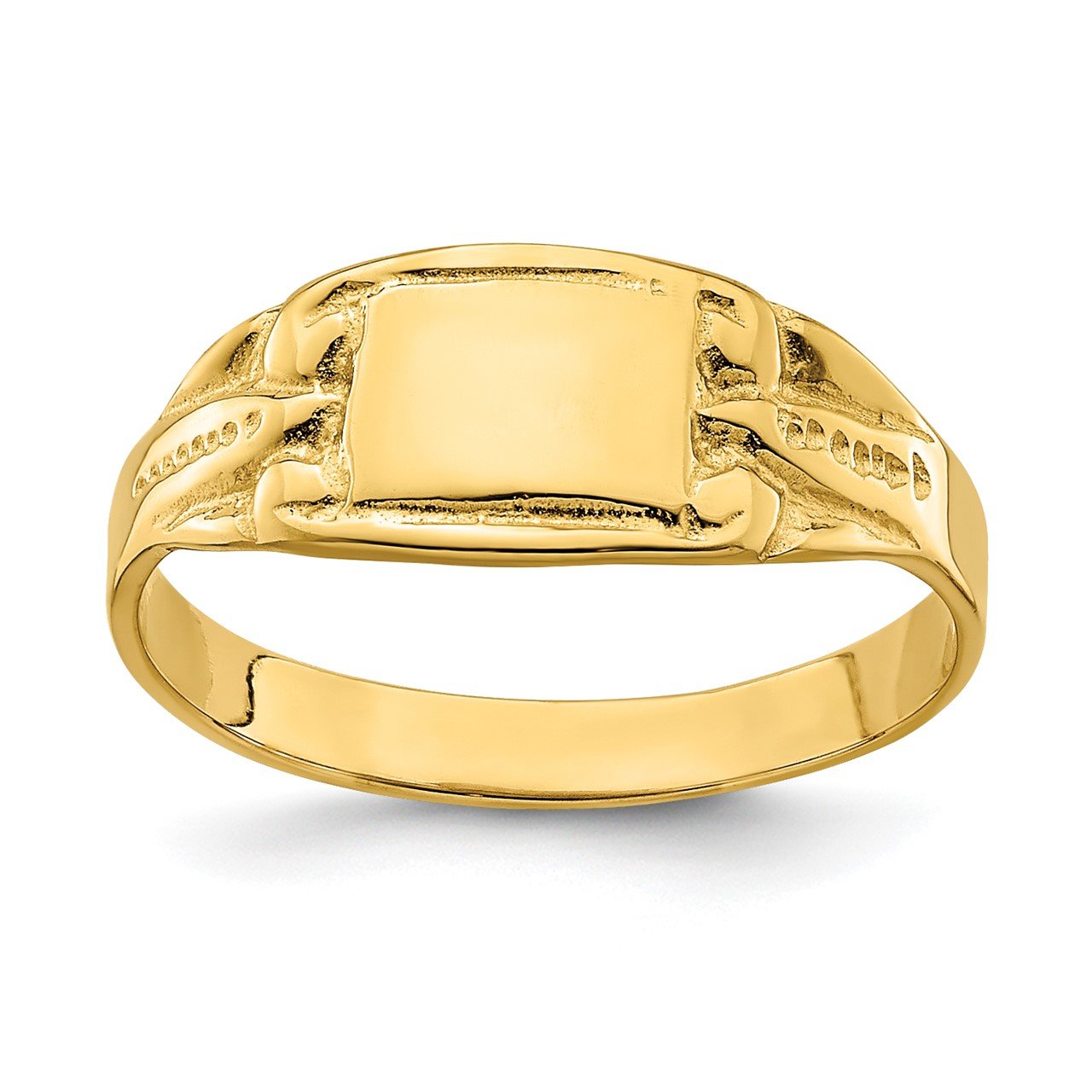 14k Rectangular Signet Baby Ring