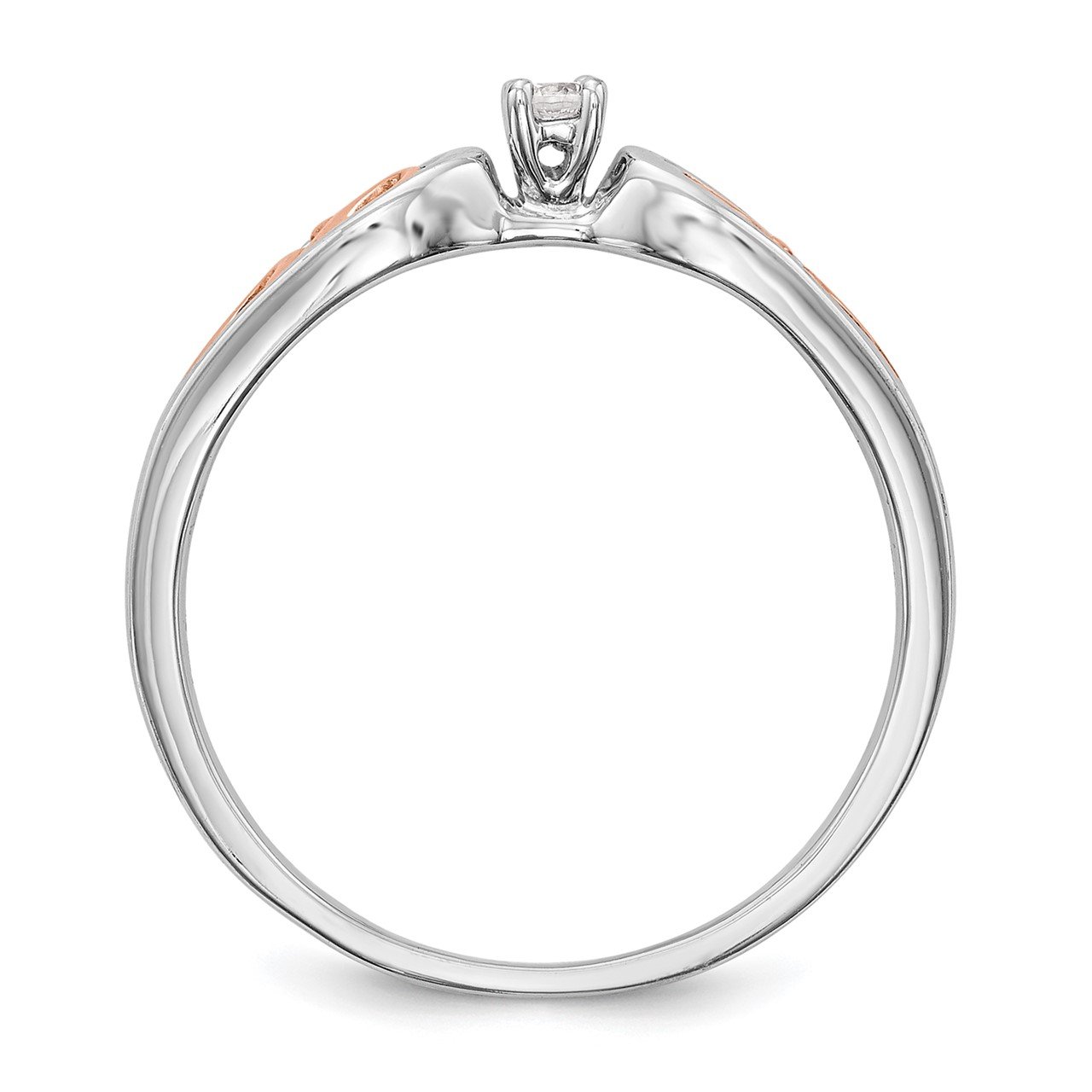 14K White Gold and Rose Gold Comp. Diamond Promise/Engagement Ring-1