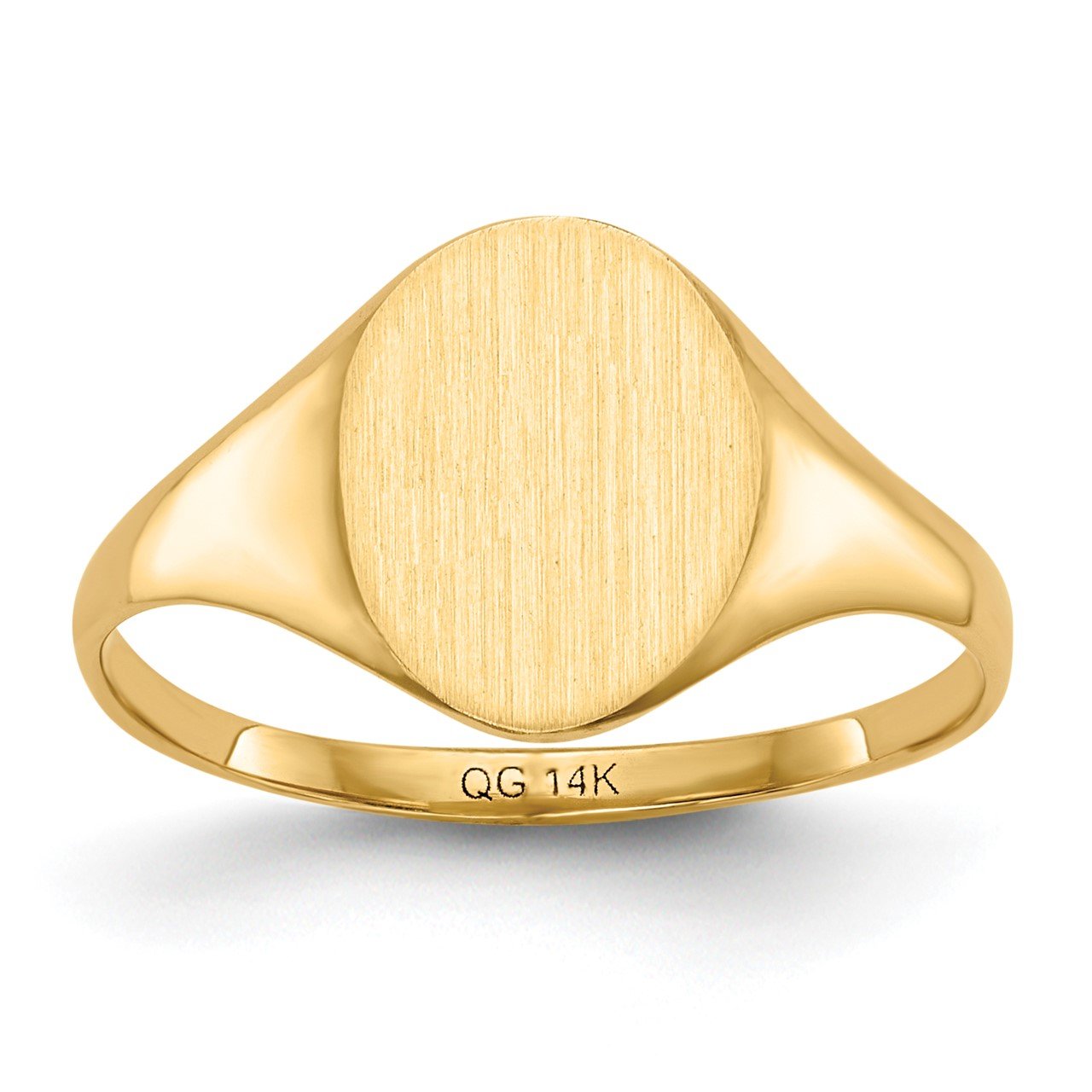 14k 10.0x8.5mm Closed Back Signet Ring