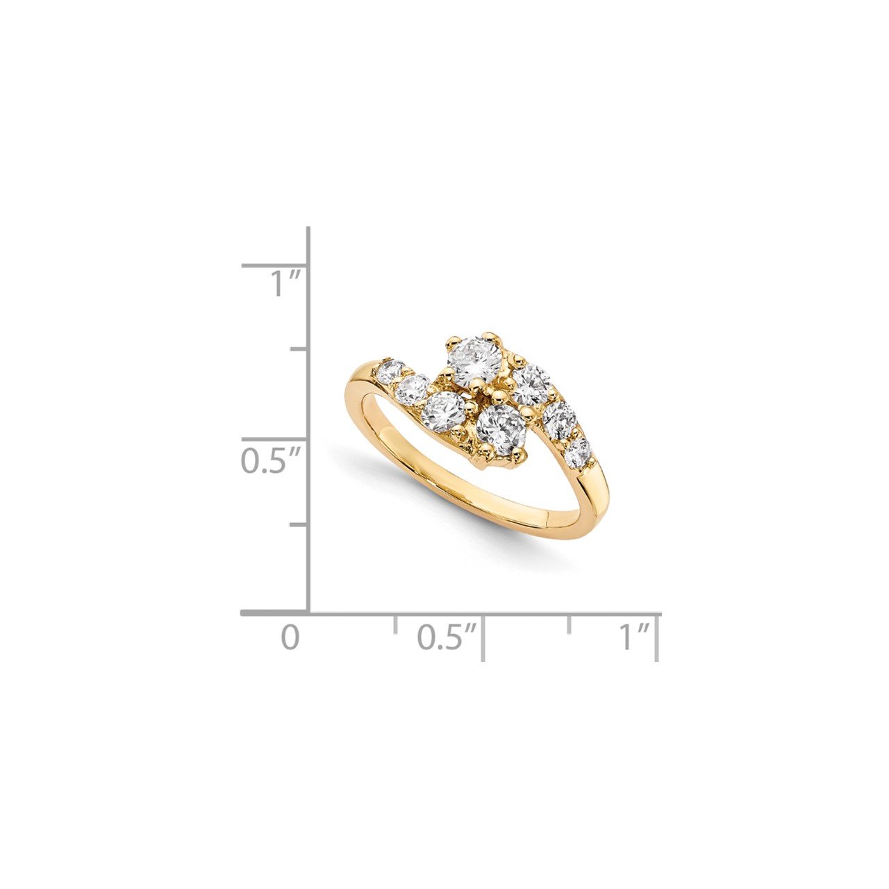 14KY AA Diamond 2-stone Ring Semi-Mount - 4 mm center stones-6