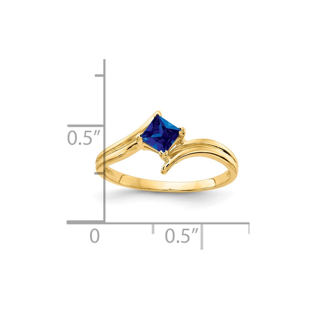 14k 4mm Princess Cut Sapphire ring-1