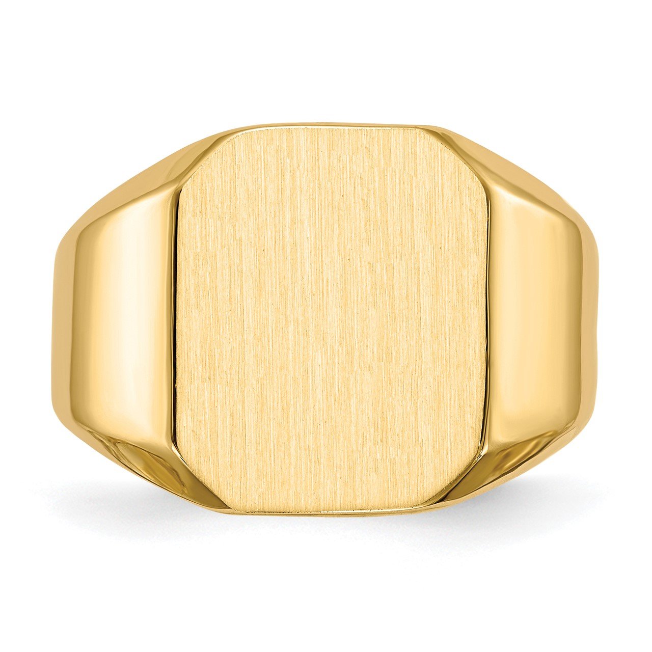 14k 15.5x13.0mm Closed Back Men's Signet Ring-3