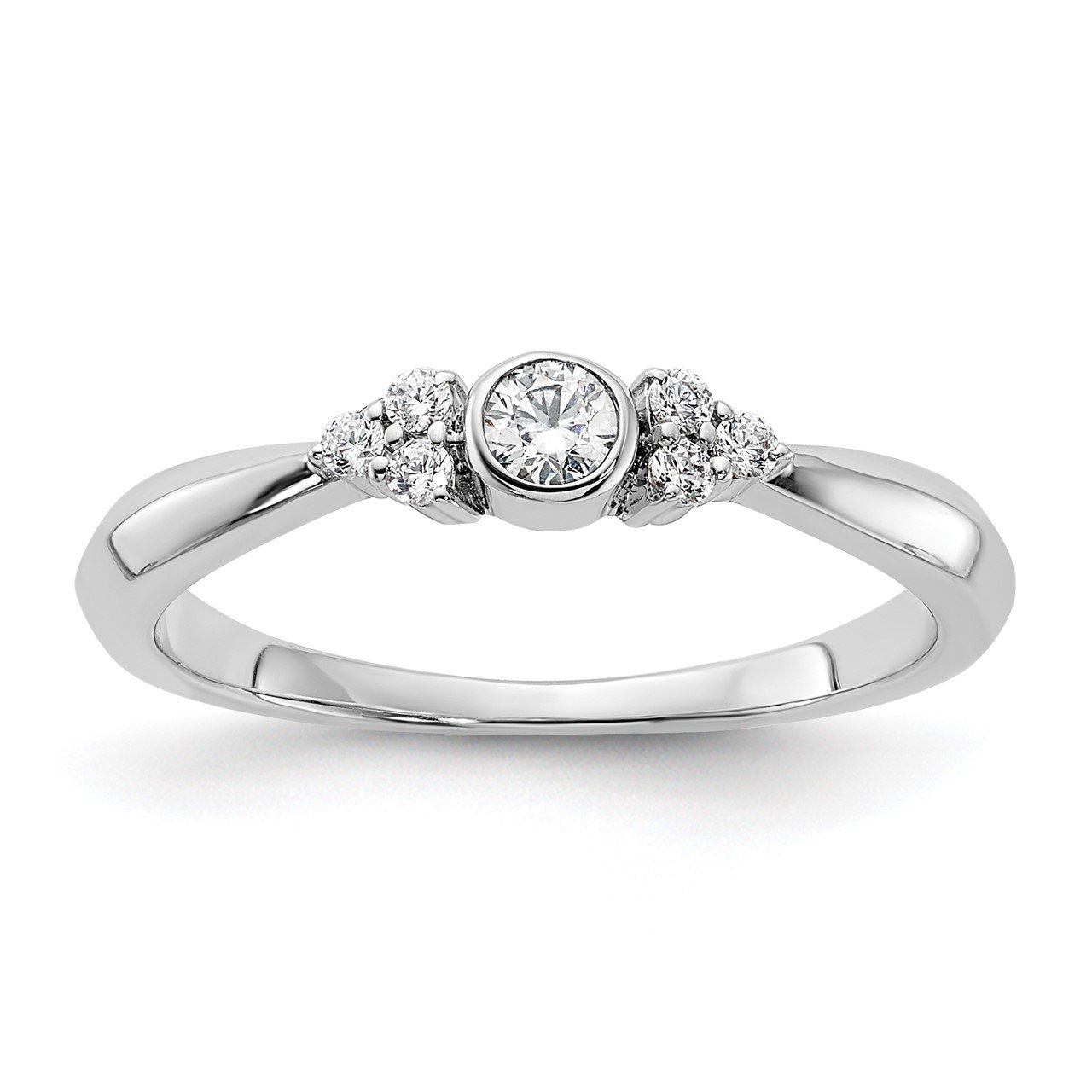 14kw Lab Grown Diamond SI1/SI2, G H I, Round Bezel Set Promise Ring