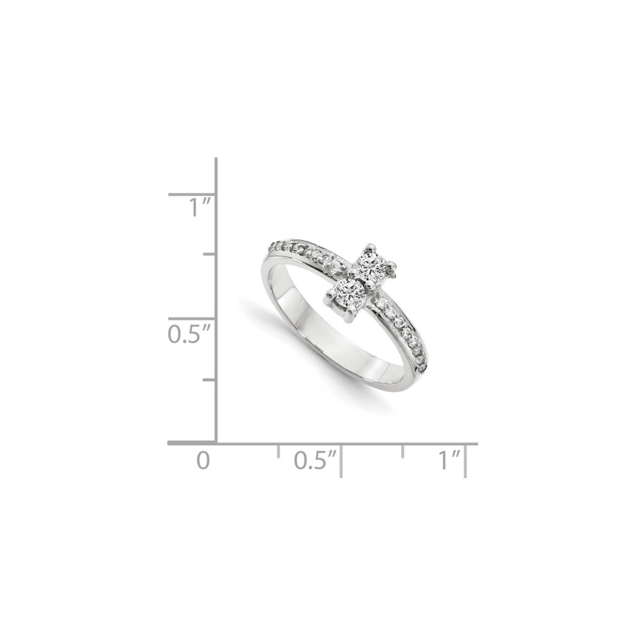 14KW AA Diamond 2-stone Ring Semi-Mount - 3.5 mm center stones-6