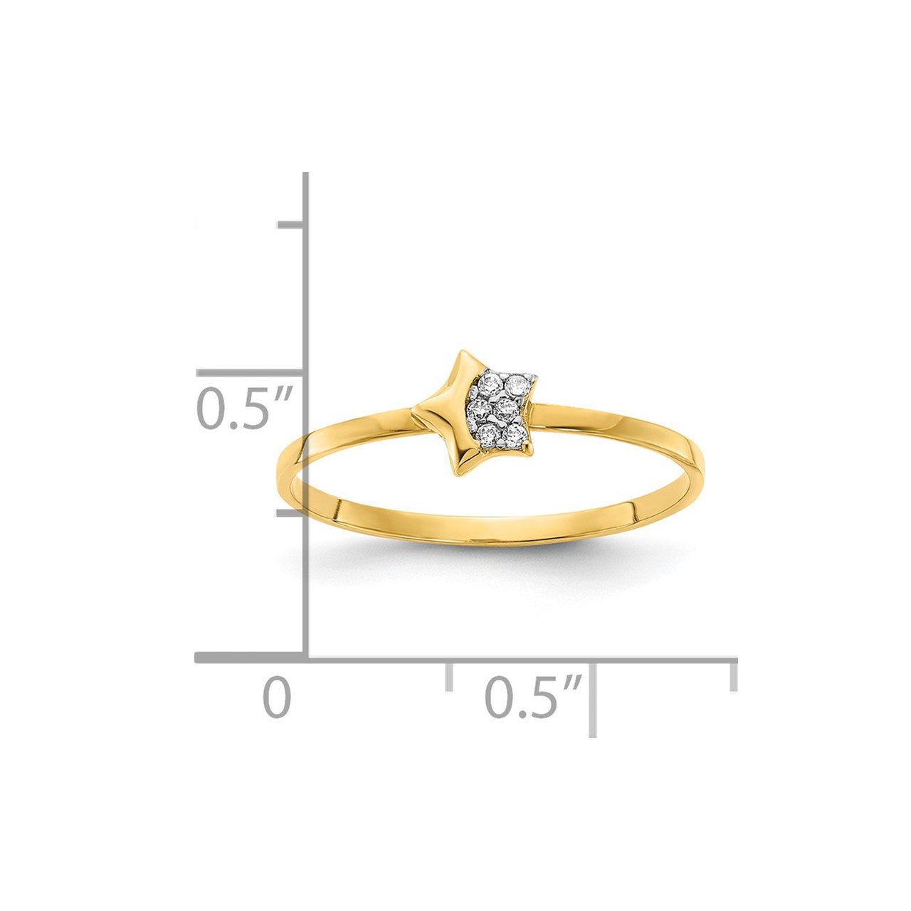 14K Polished CZ Star Ring-2