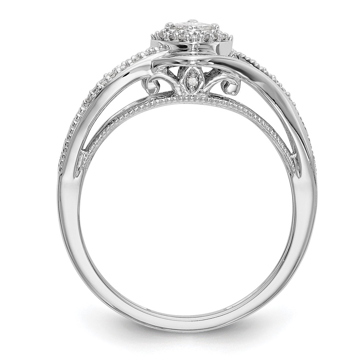 14K White Gold Complete Diamond Promise/Engagement Ring-1