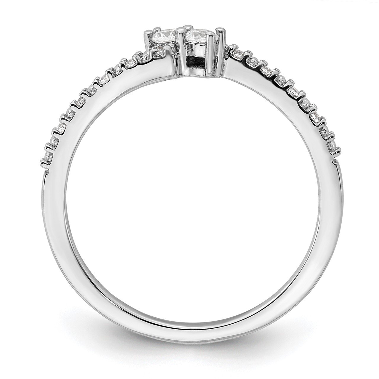 14k White Polish Complete Diamond Promise Ring-1