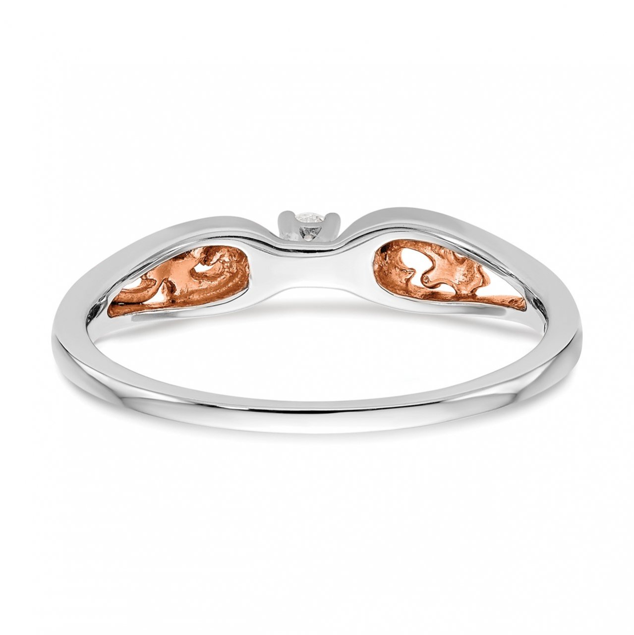 14K White Gold and Rose Gold Comp. Diamond Promise/Engagement Ring-4