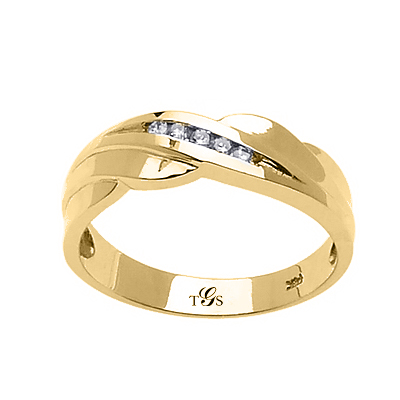 14k Yellow / White / Rose Gold Diamond Band