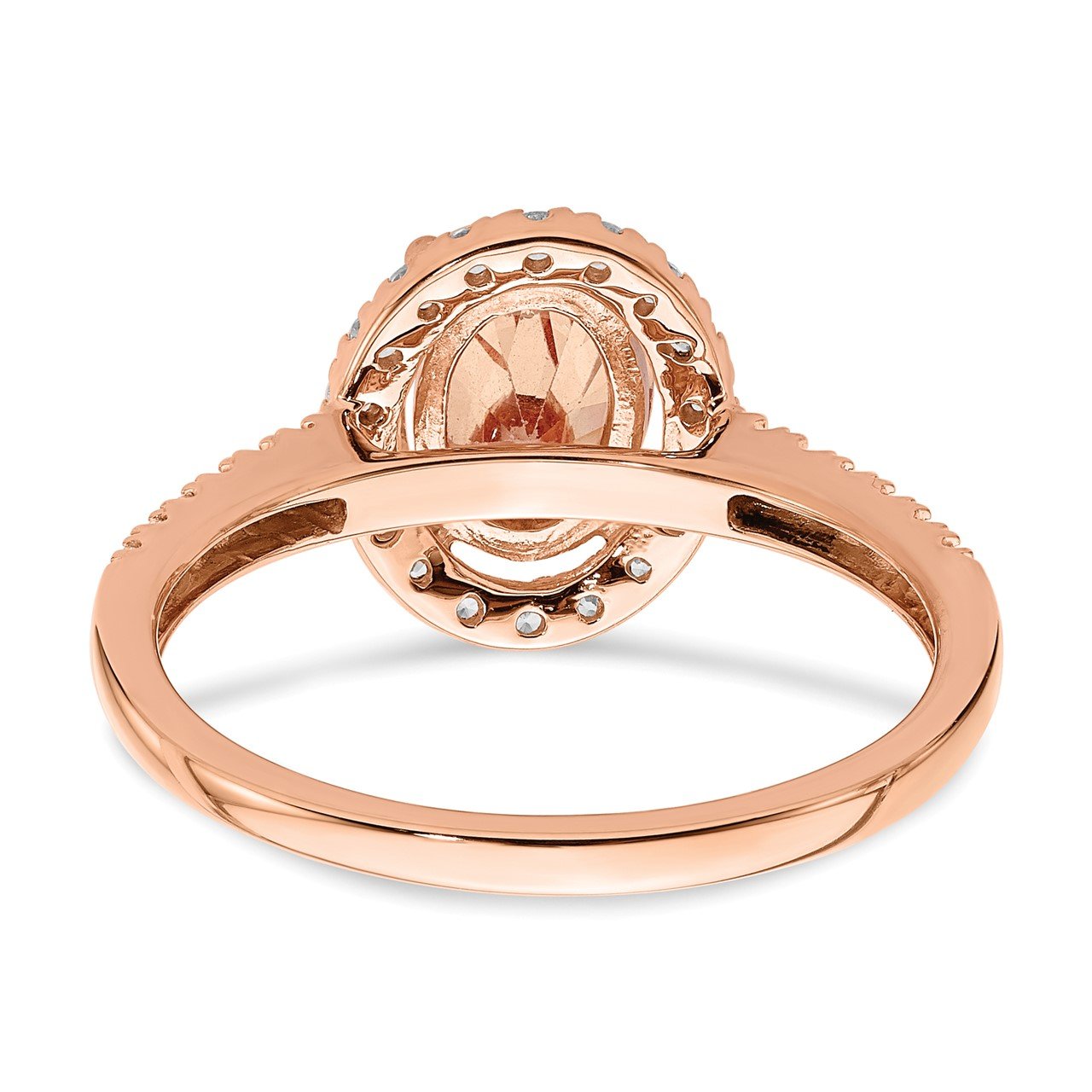 14k Rose Gold Morganite and Diamond Eng Ring-4