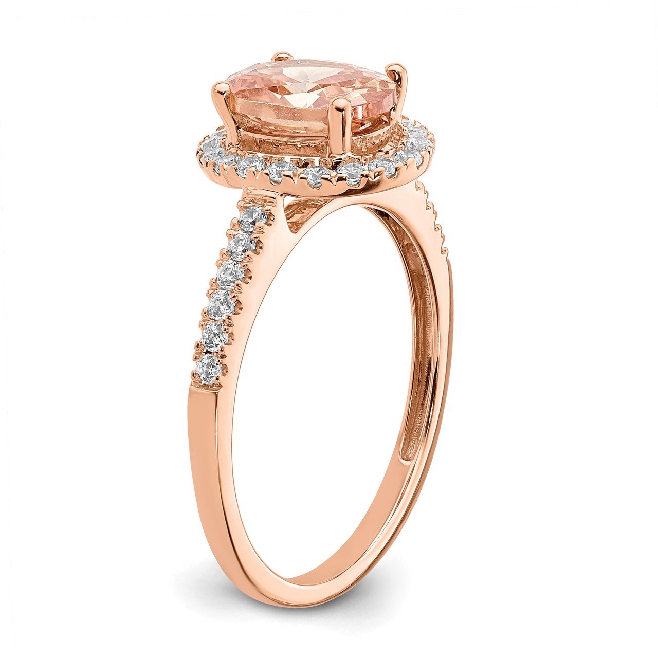 14k Rose Gold Morganite and Diamond Eng Ring-5
