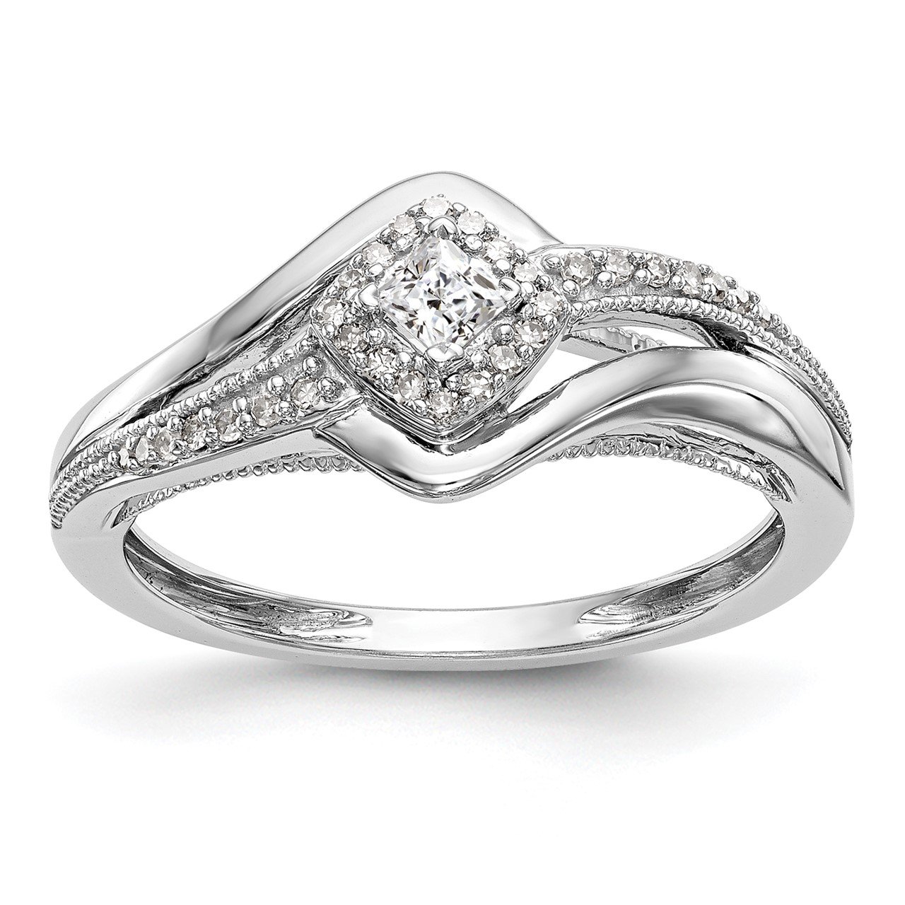 14K White Gold Complete Diamond Promise/Engagement Ring