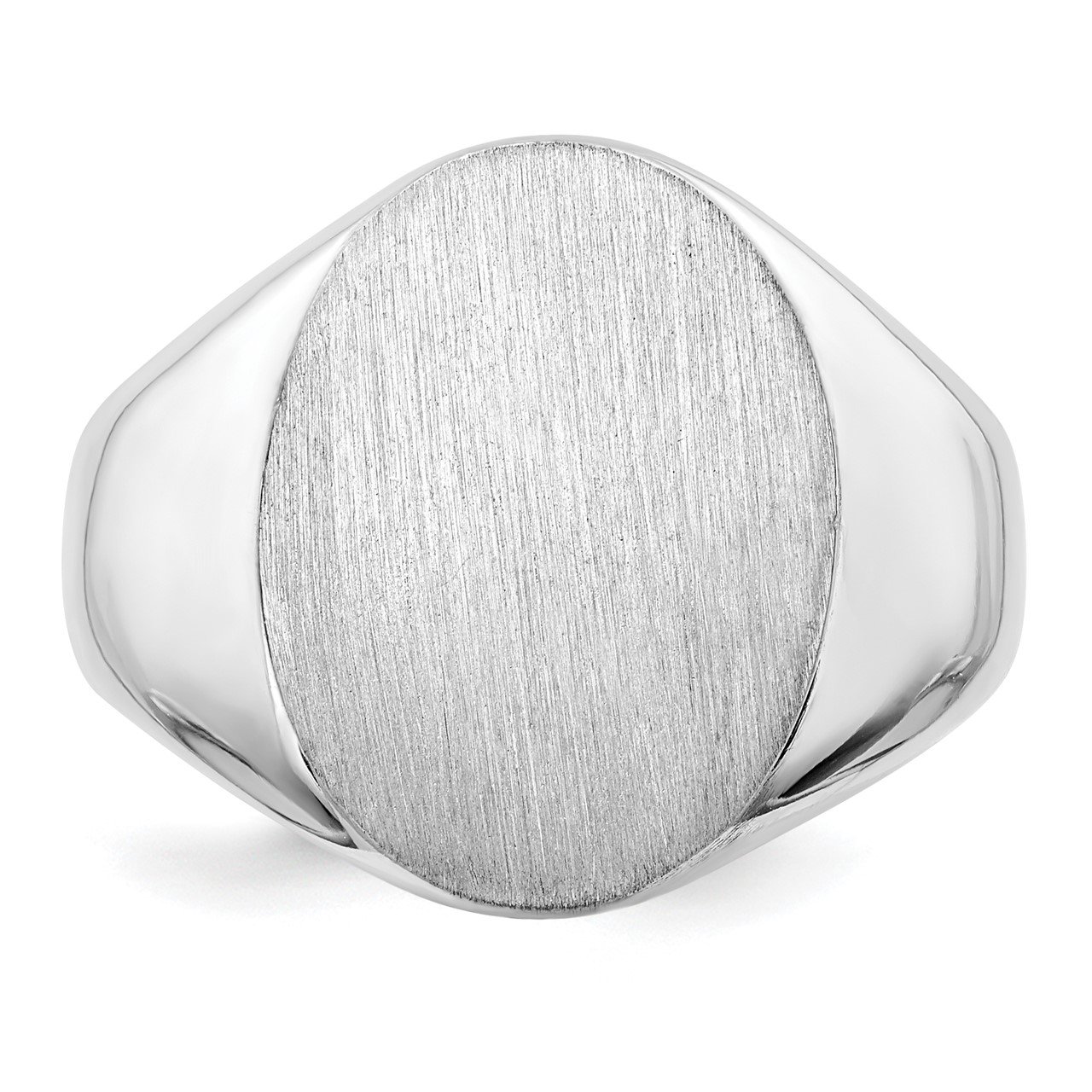 14k White Gold 18.0x14.5mm Open Back Men's Signet Ring-4