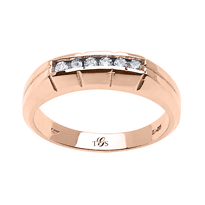 14k White / Yellow / Rose Gold Diamond Band-0