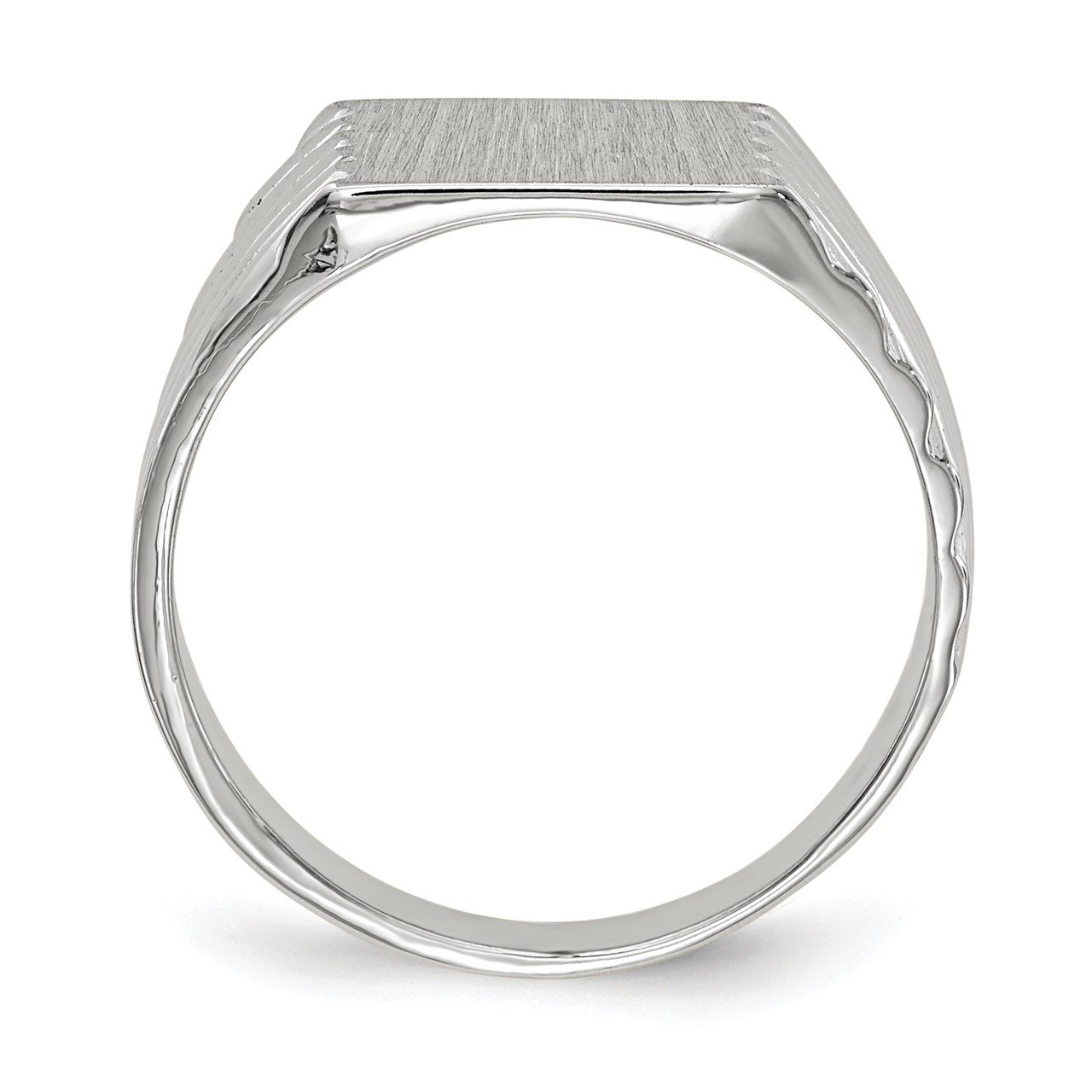14k White Gold 9.0x10.0mm Closed Back Signet Ring-1