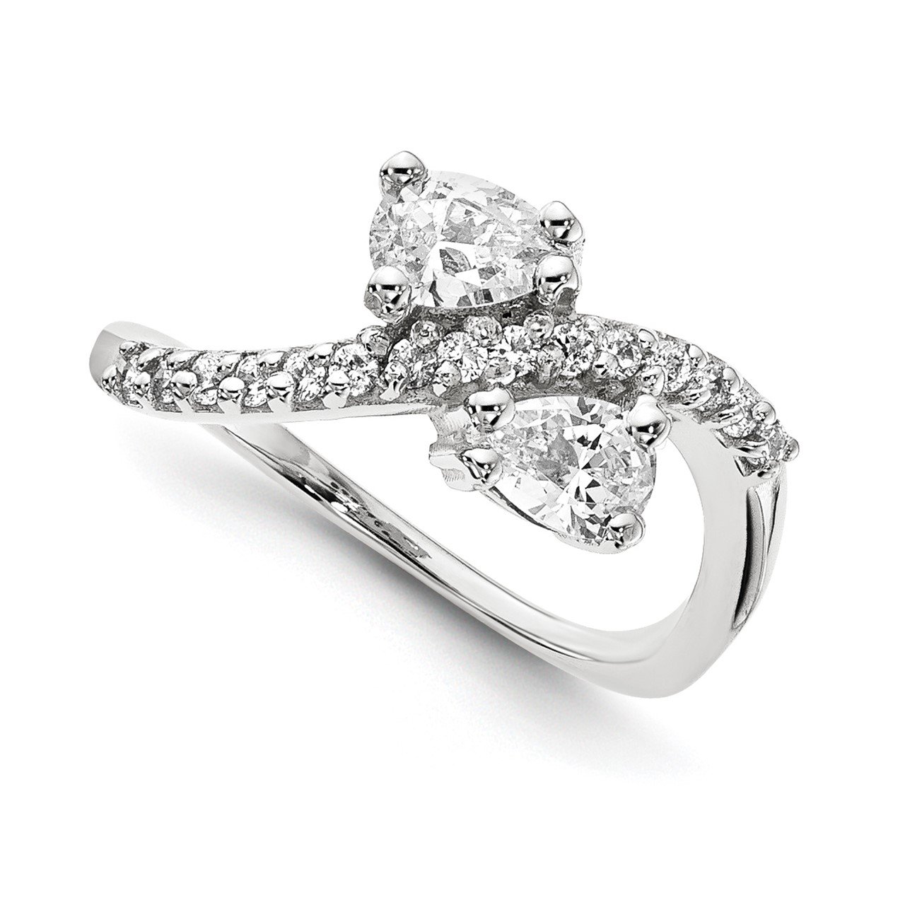 14KW A Diamond 2-stone Ring Semi-Mount - 5x3 mm center stones