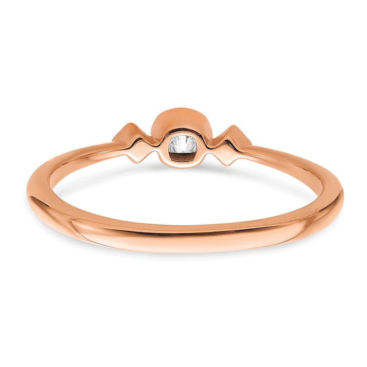 14k Rose Gold Polish Petite Cushion Complete Dia Ring-4