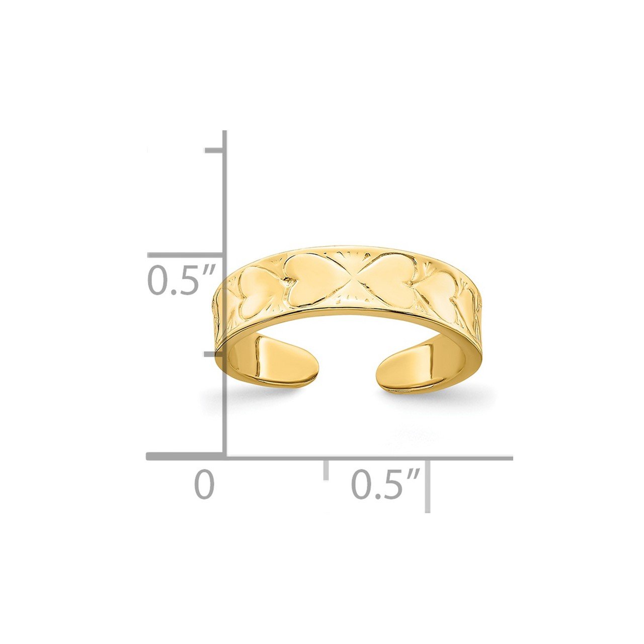 14k Heart Pattern Toe Ring-3