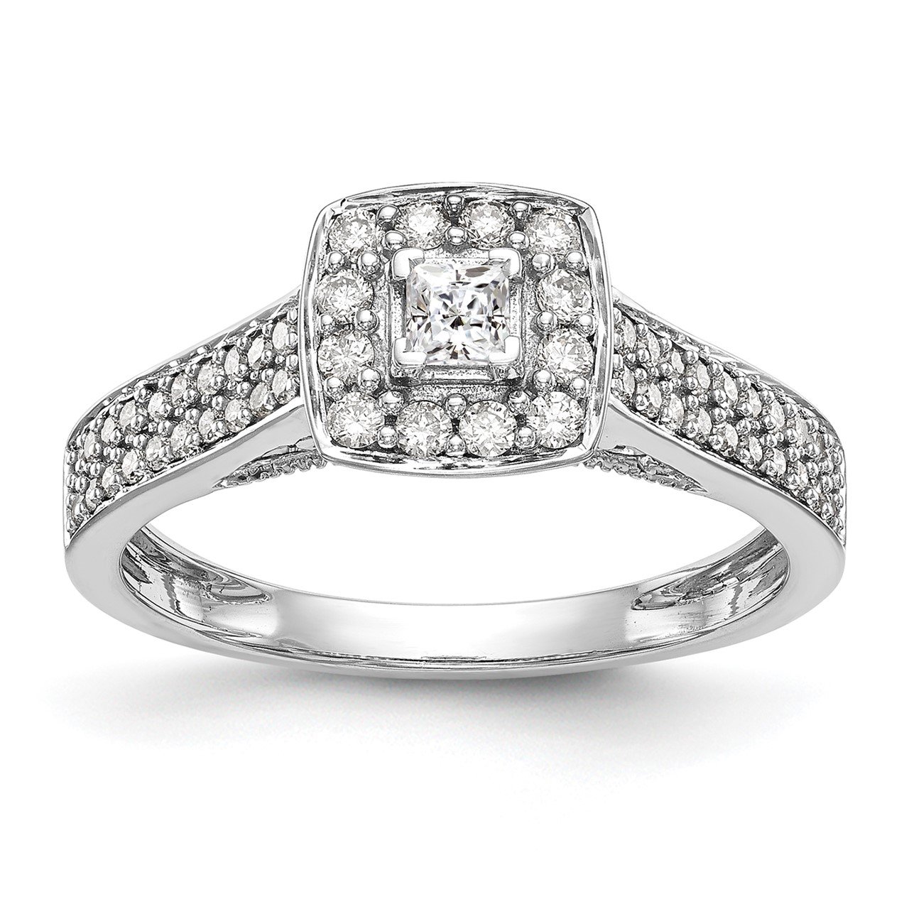 14K White Gold Complete Diamond Promise/Engagement Ring