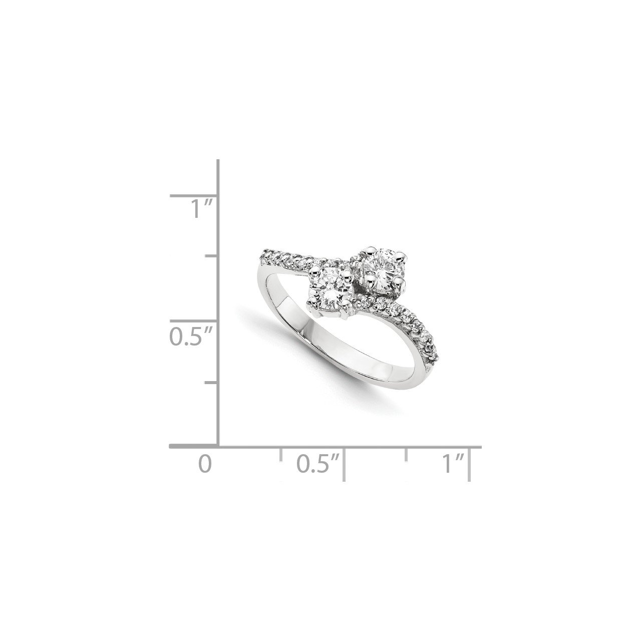 14KW AA Diamond 2-stone Ring Semi-Mount - 2.7 mm center stones-7