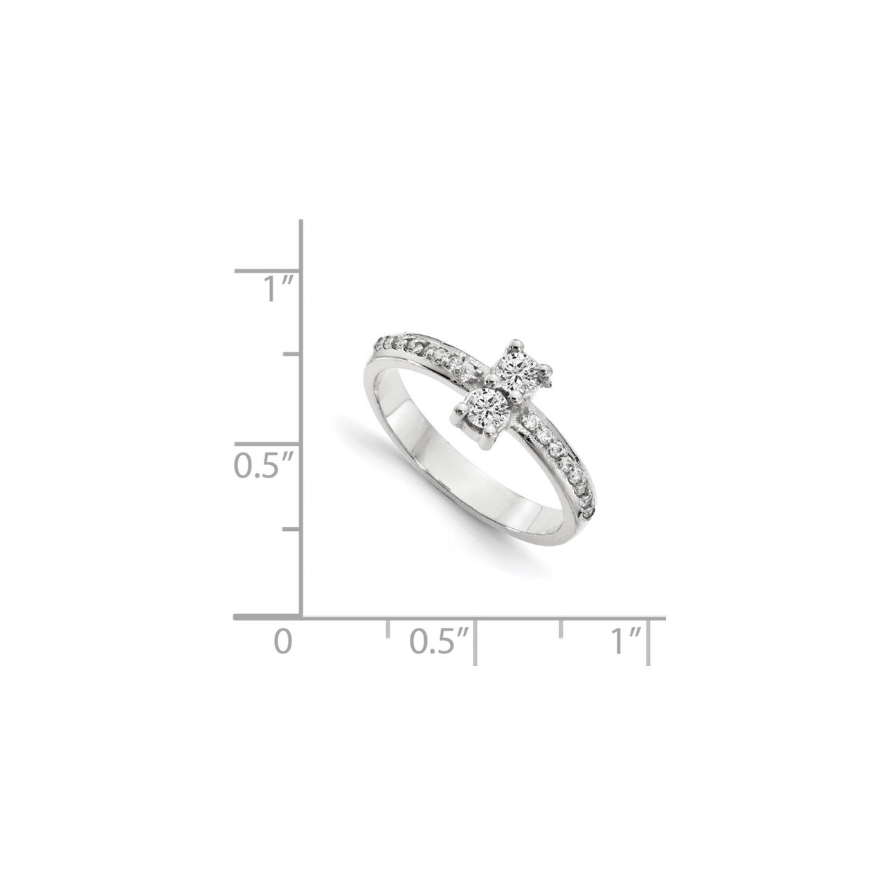 14KW VS Diamond 2-stone Ring Semi-Mount - 3.1 mm center stones-6