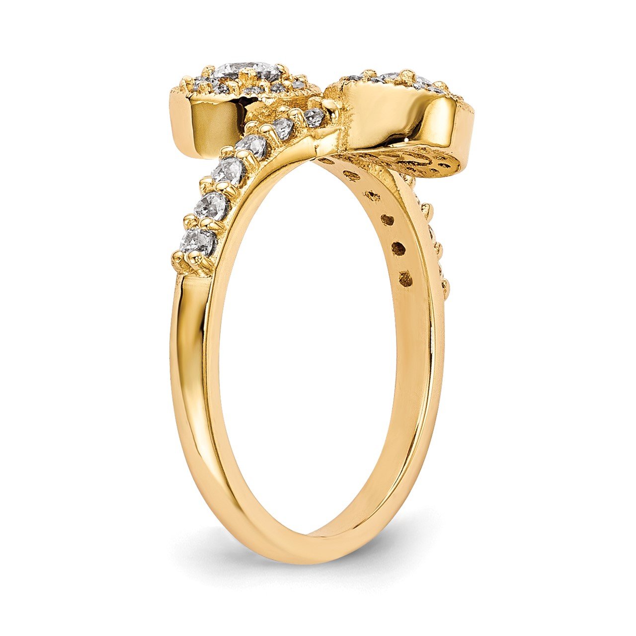 14KY VS Diamond 2-stone Ring Semi-Mount - 2.3 mm center stones-5