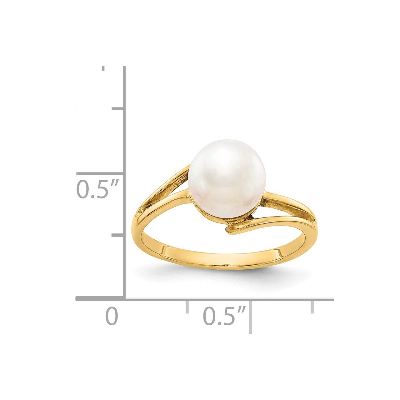 14k 7.5mm FW Cultured Pearl ring-4