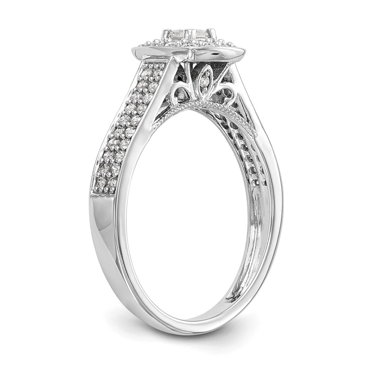 14K White Gold Complete Diamond Promise/Engagement Ring-5