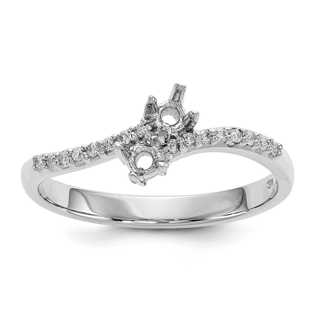 14KW AA Diamond 2-stone Ring Semi-Mount - 2.7 mm center stones