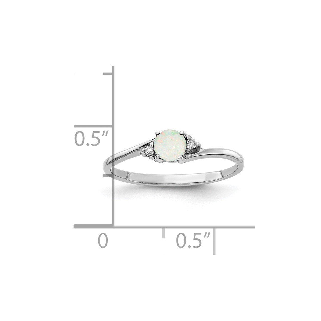 14k White Gold Opal and Diamond Ring-1