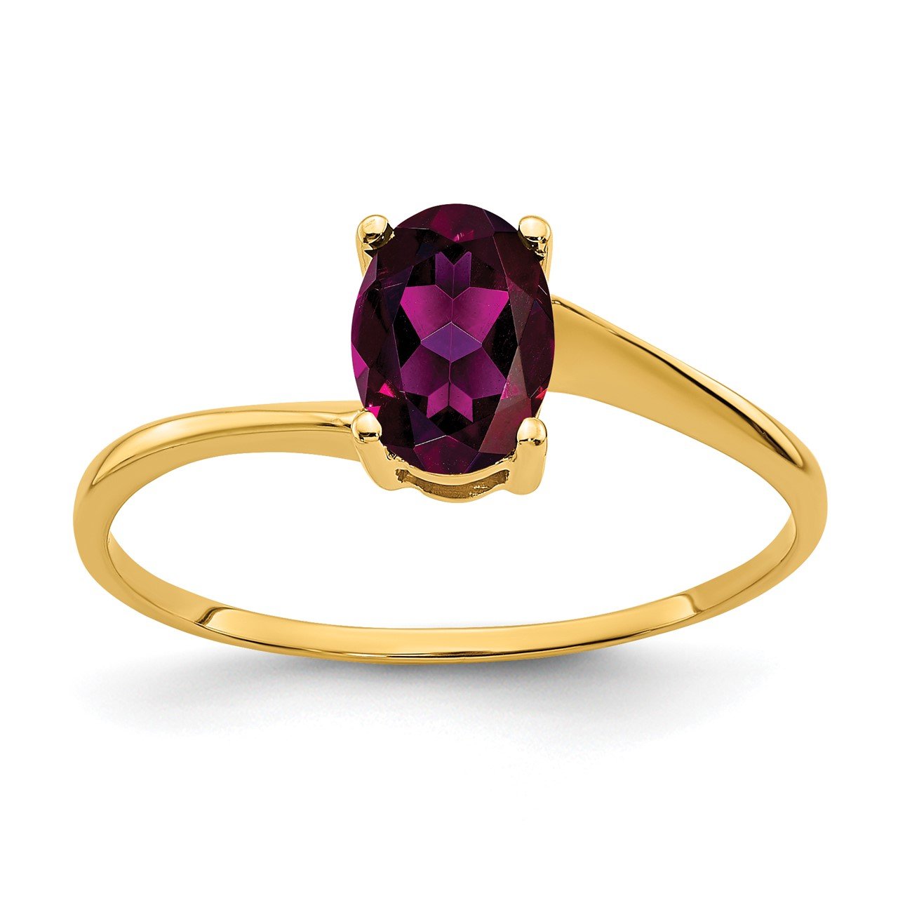 14k 7x5mm Oval Rhodolite Garnet ring