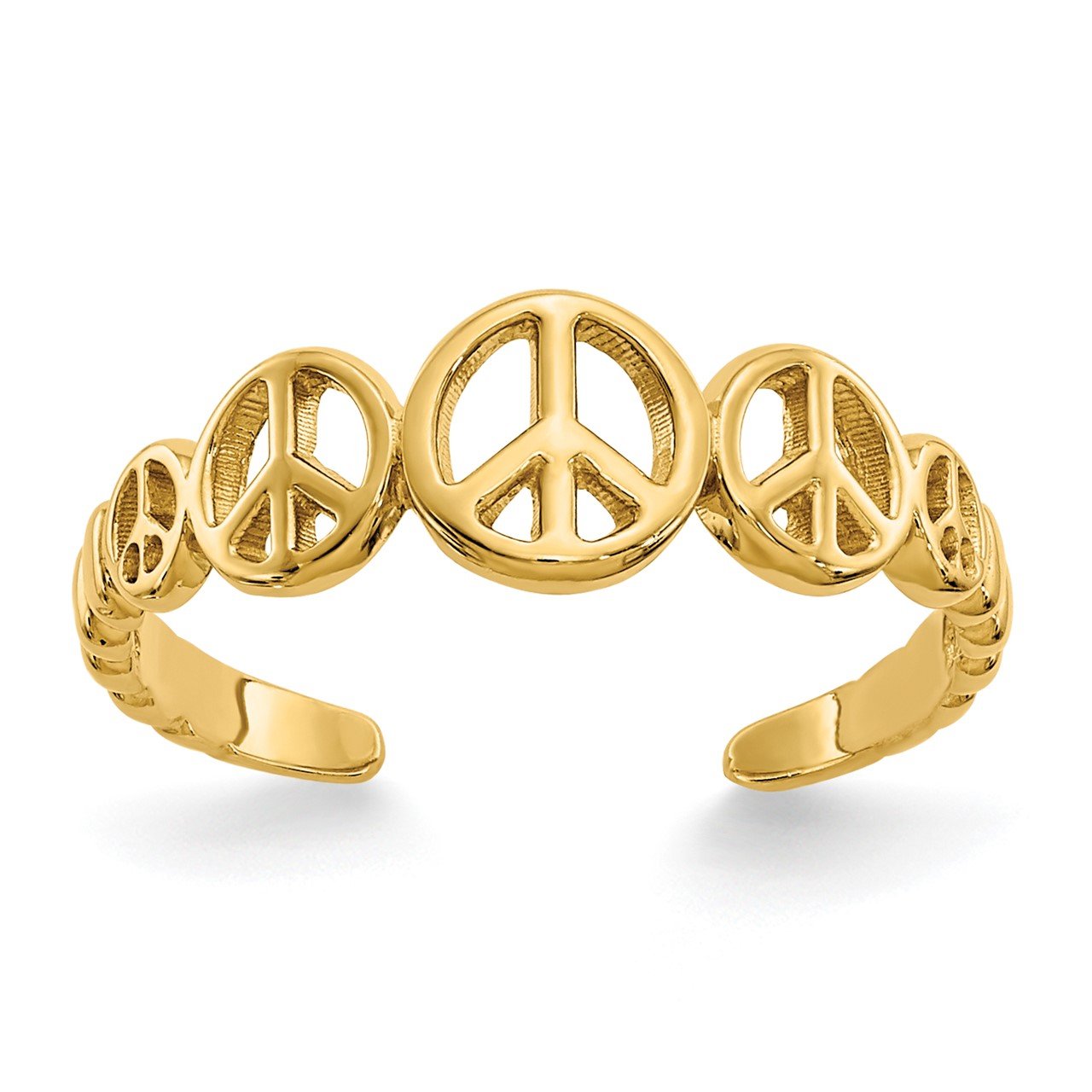 14k Peace Sign Toe Ring