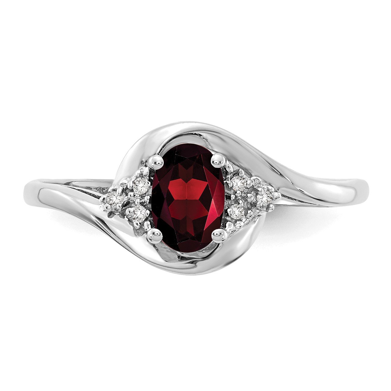 14k White Gold Garnet and Diamond Ring-4