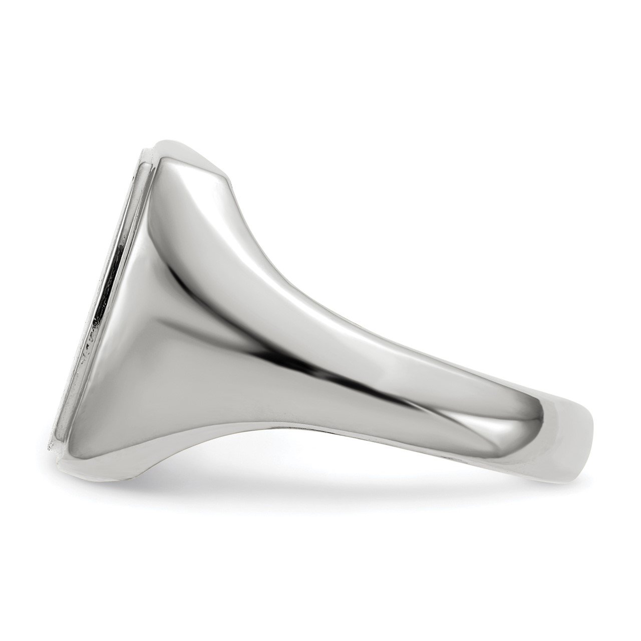 14k White Gold 15.0x13.0mm Closed Back Men's Signet Ring-2
