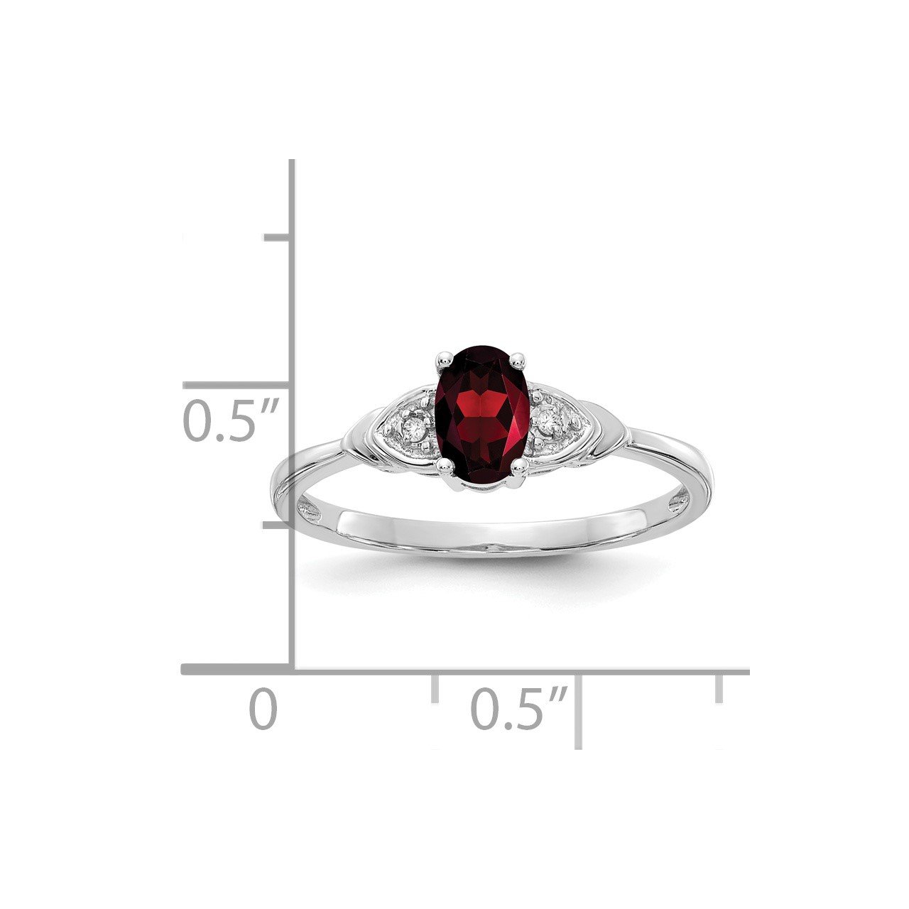 14k White Gold Garnet and Diamond Ring-2