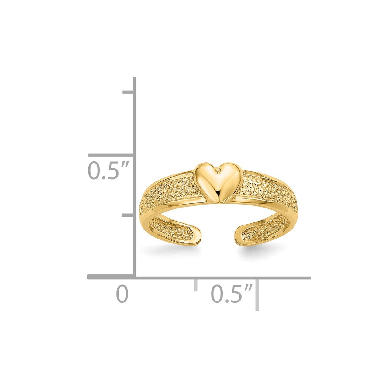 14k Heart Toe Ring-4