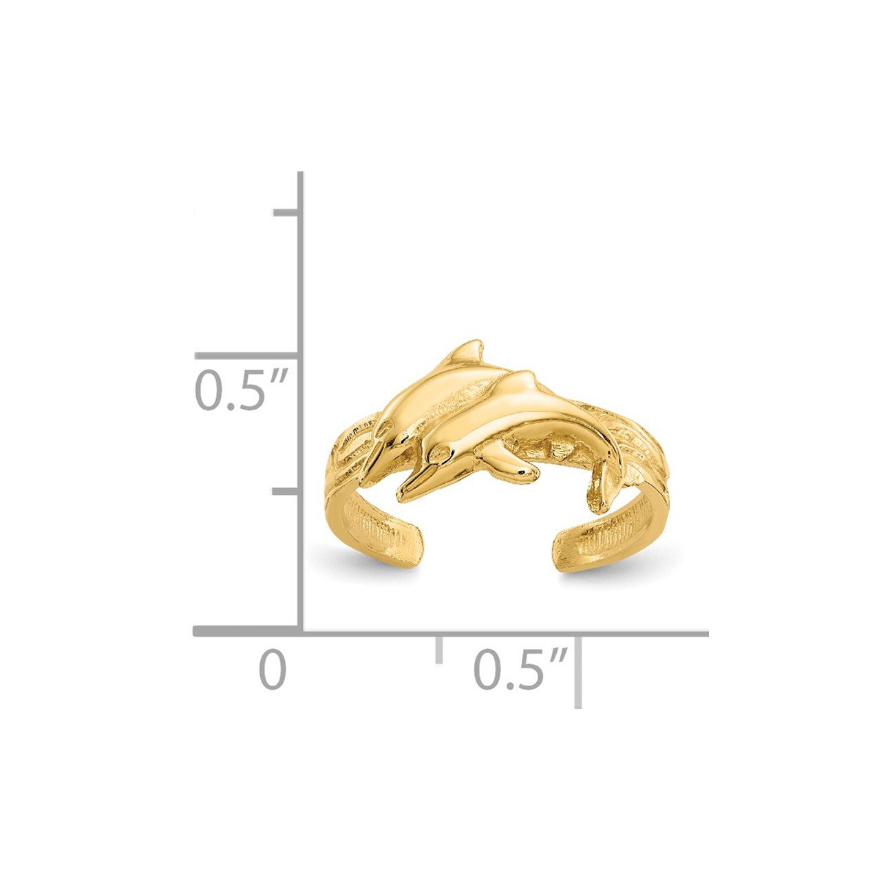 14K Dolphin Toe Ring-4