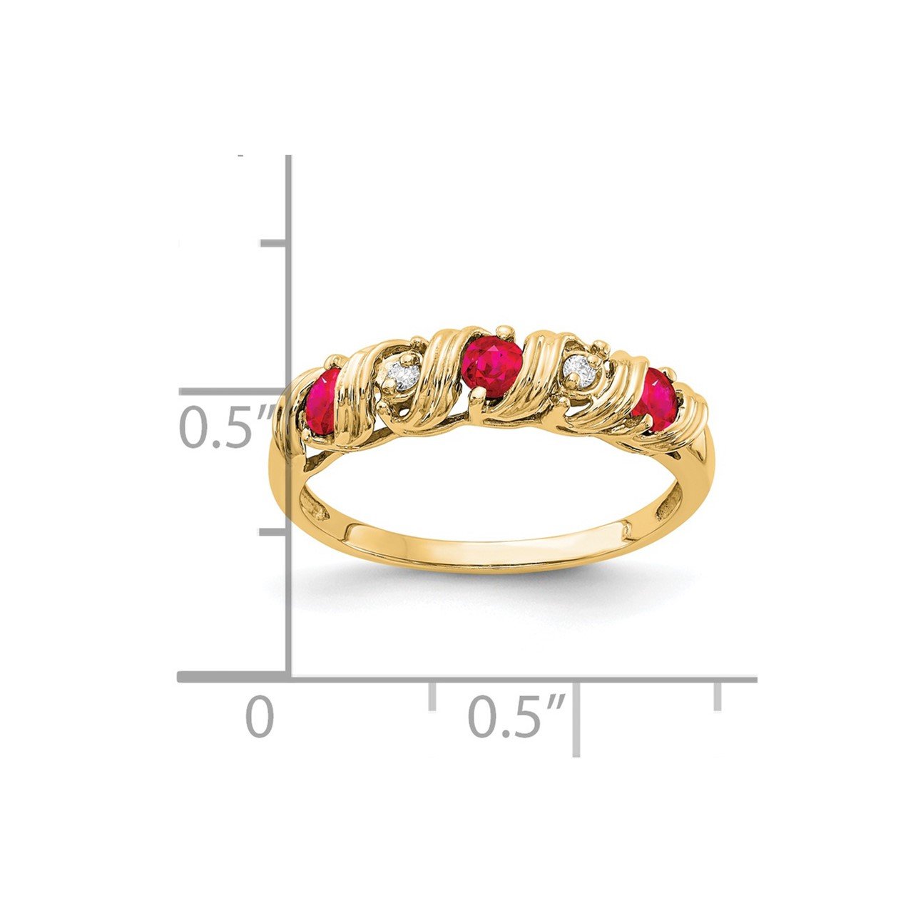 14k 2.75mm Ruby AA Diamond ring-2