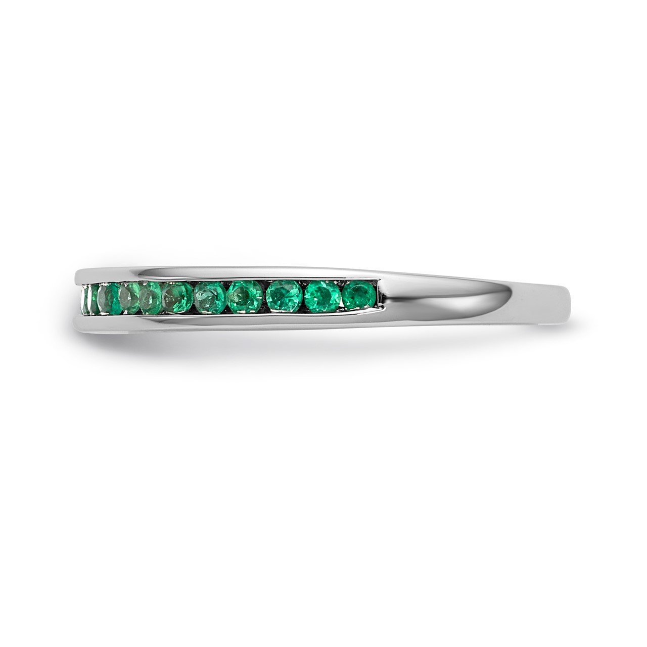 14k White Gold Emerald Band-2