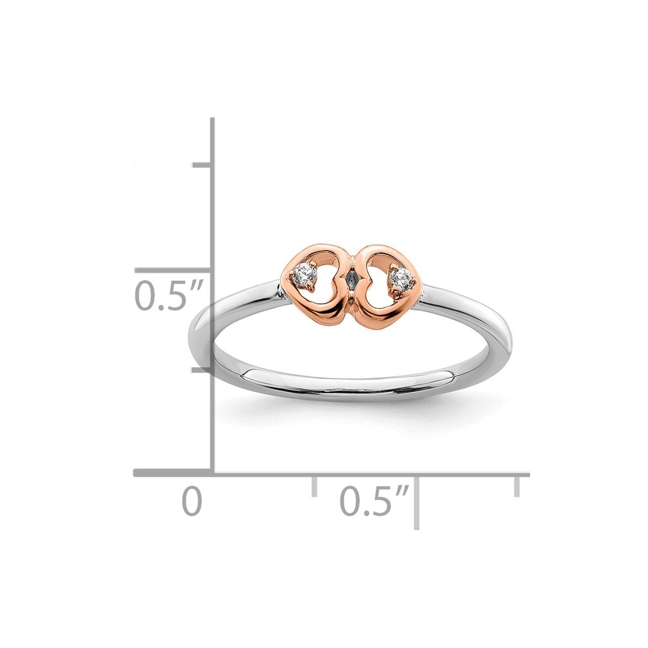 14ktt Lab Grown Diamond Si1/SI2, G H I, Hearts Promise Ring-6